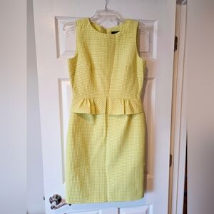 Tahari Arthur Levine‎ Yellow Sleeveless Peplum Dress